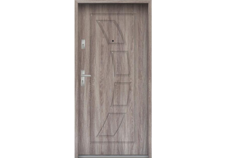 Zdjęcie: Drzwi wejściowe do mieszkań Bastion T-17 Dąb japoński 80 cm (NW) prawe ODR KR CENTER