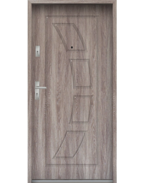 Zdjęcie: Drzwi wejściowe do mieszkań Bastion T-17 Dąb japoński 80 cm (NW) prawe ODR KR CENTER
