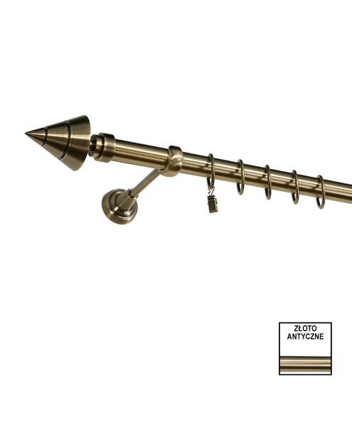 Zdjęcie: Karnisz pojedynczy Zeus fi 25 mm - 200 cm avanti złoto KARWEL