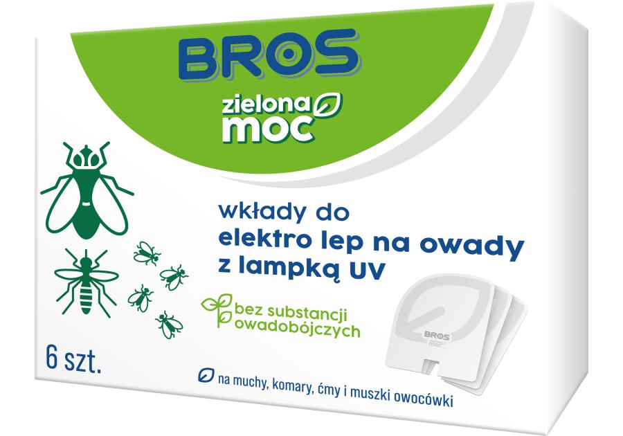 Zdjęcie: Wkłady zielona moc do elektro lep na owady z lampką UV 6 szt. BROS