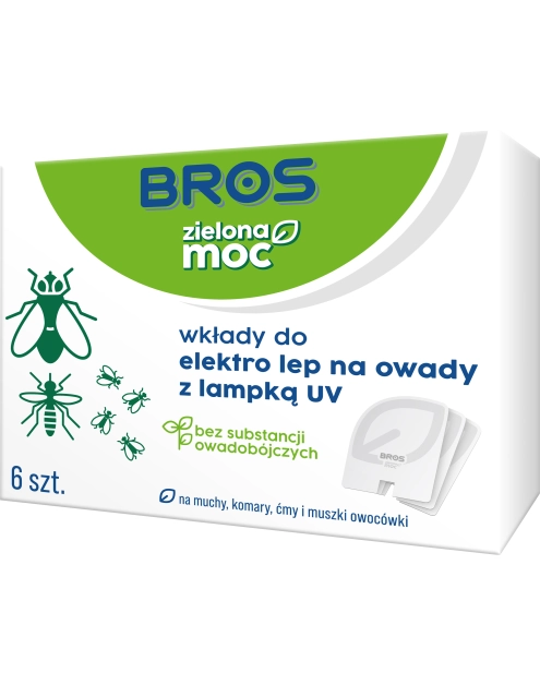 Zdjęcie: Wkłady zielona moc do elektro lep na owady z lampką UV 6 szt. BROS