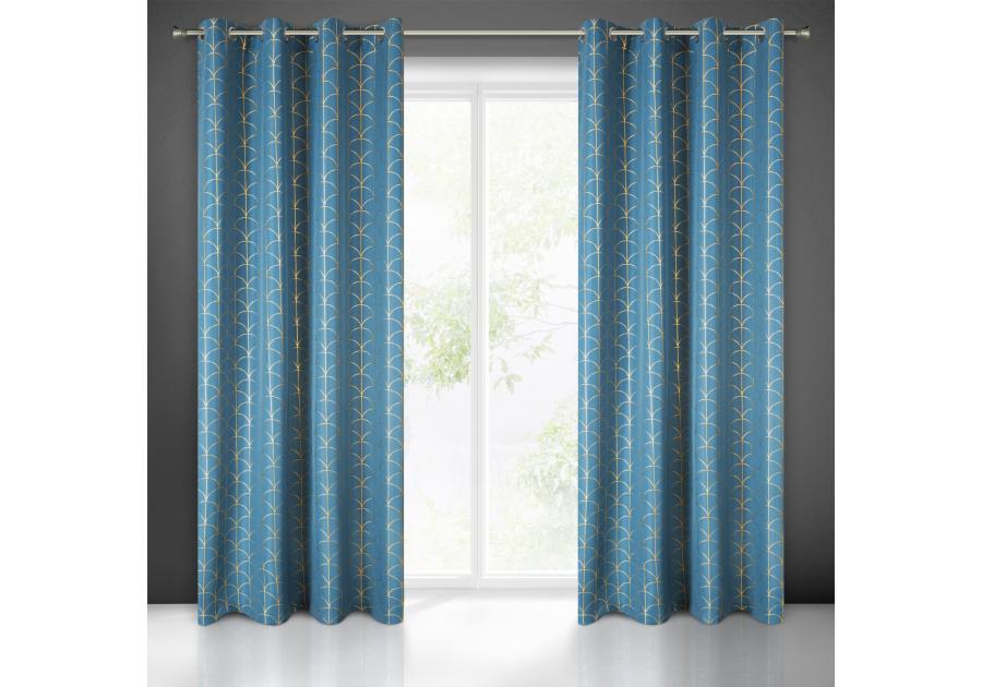 Zdjęcie: Zasłona gotowa Cande 140x250 cm niebieski EUROFIRANY