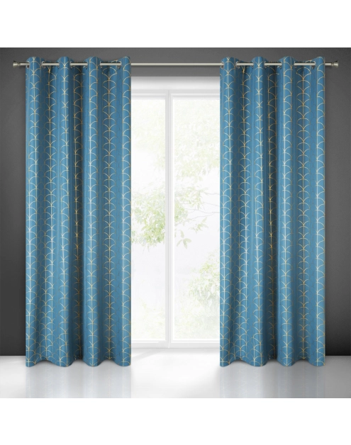 Zdjęcie: Zasłona gotowa Cande 140x250 cm niebieski EUROFIRANY