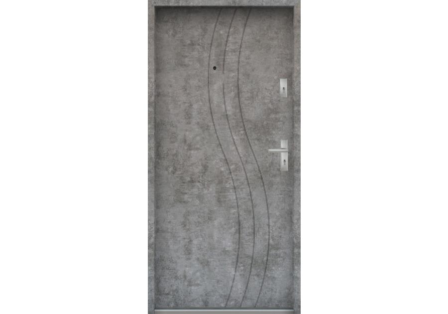 Zdjęcie: Drzwi wejściowe do mieszkań Bastion N-07 Beton srebrny 80 cm (NW) lewe ODP KR CENTER