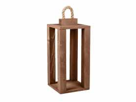 Latarenka drewniana 14x14x27,5/30,5/36 cm brązowa TIN TOURS