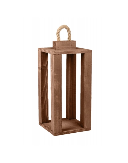 Zdjęcie: Latarenka drewniana 14x14x27,5/30,5/36 cm brązowa TIN TOURS
