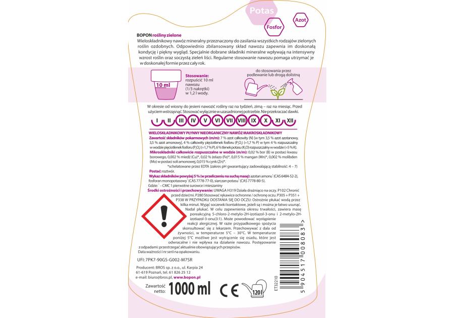 Zdjęcie: Nawóz do roślin zielonych 1 L BOPON