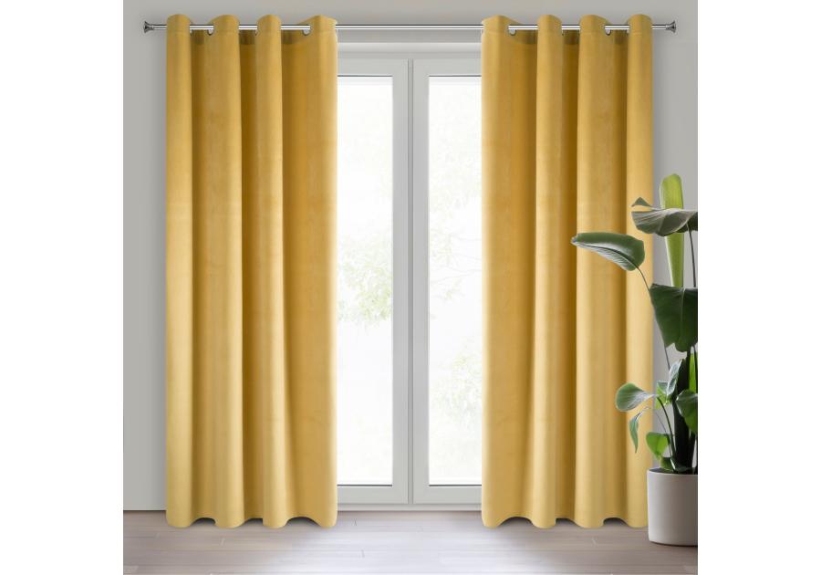 Zdjęcie: Zasłona gotowa Pierre 140x250 cm musztardowy EUROFIRANY