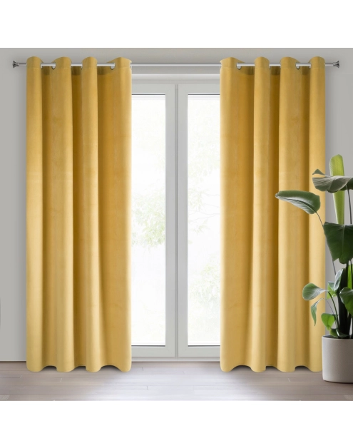 Zdjęcie: Zasłona gotowa Pierre 140x250 cm musztardowy EUROFIRANY