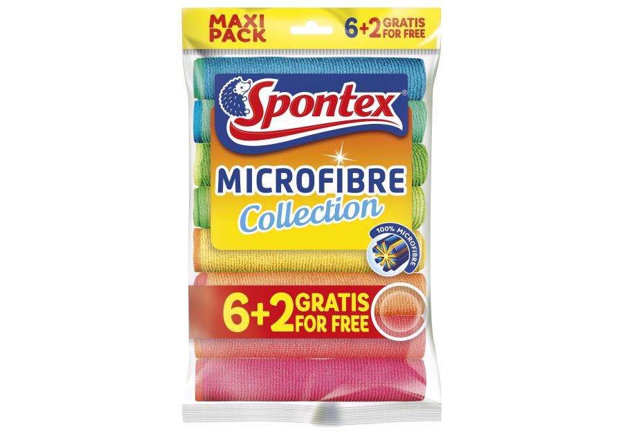 Zdjęcie: Zestaw ściereczek z mikrofibry Microfibre 6+2 gratis SPONTEX