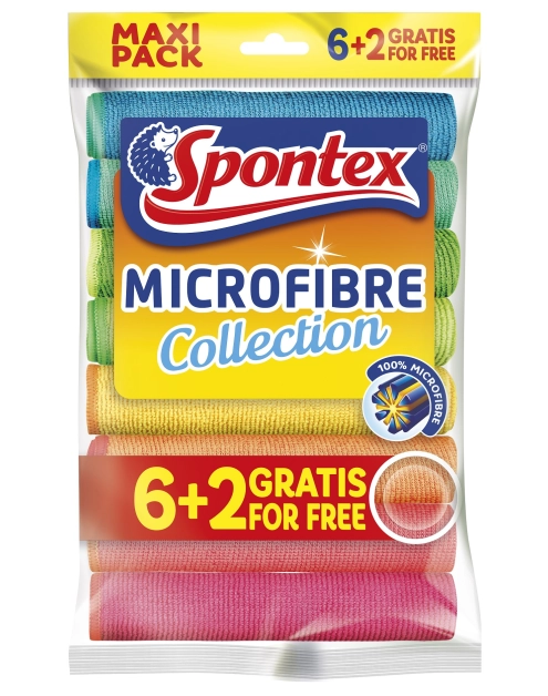 Zdjęcie: Zestaw ściereczek z mikrofibry Microfibre 6+2 gratis SPONTEX