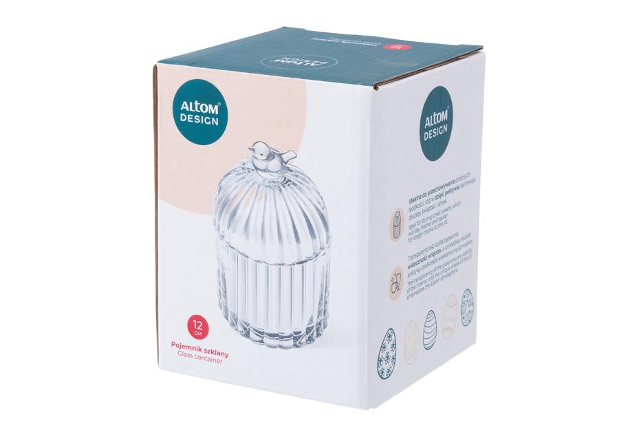 Zdjęcie: Pojemnik szklany z ptaszkiem 8x8x12 cm ALTOM DESIGN