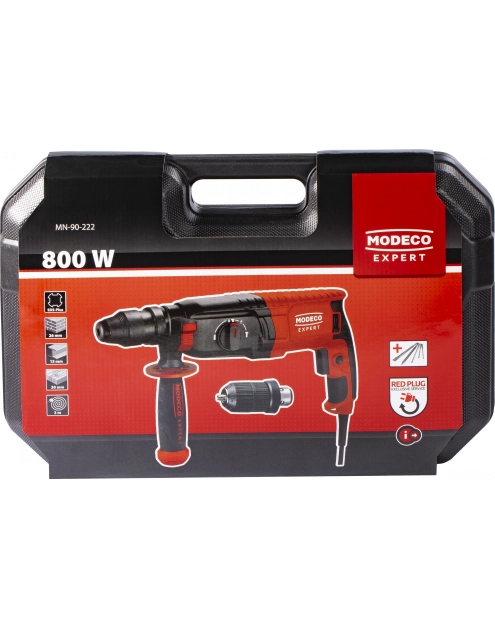 Zdjęcie: Młotowierka SDS plus 800 W 26 mm 2,8J QCC akcesoria, walizka MODECO EXPERT