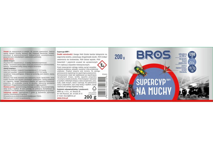 Zdjęcie: Preparat do oprysku na muchy Supercyp 6WP 200 g BROS