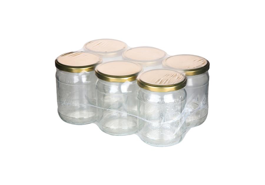 Zdjęcie: Komplet 6 słoików 520 ml + zakrętka fi 82 6-zaczepowa SEZON