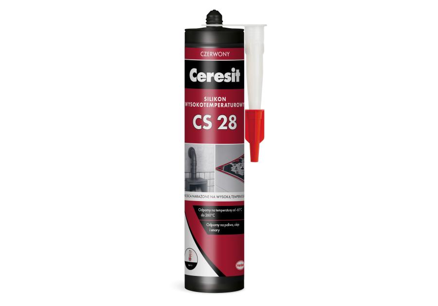 Zdjęcie: Silikon wysokotemperaturowy CS28 280 ml czerwony CERESIT