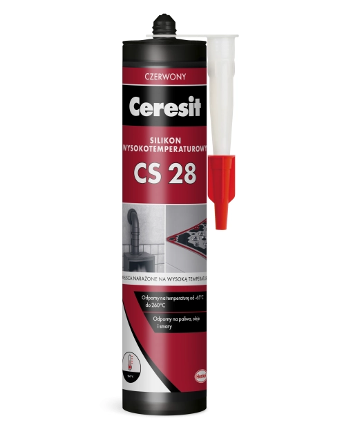 Zdjęcie: Silikon wysokotemperaturowy CS28 280 ml czerwony CERESIT