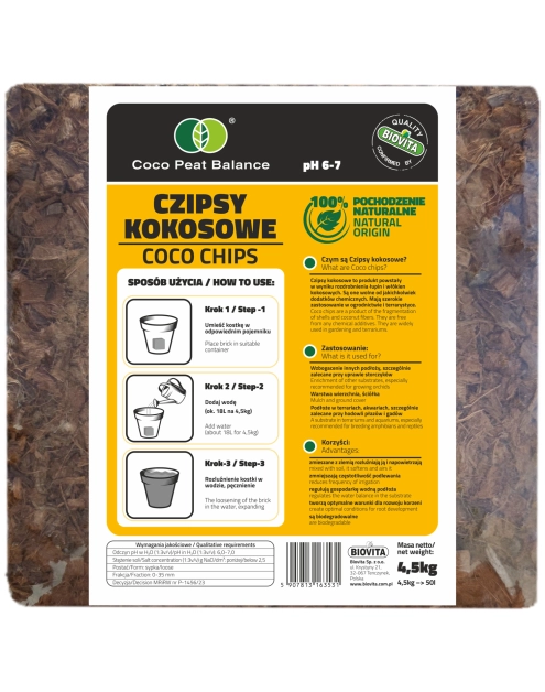 Zdjęcie: Czipsy kokosowe COCO chips brykiet 4,5kg BIOVITA