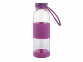 Butelka szklana w silikonowej osłonie 550 ml fioletowa ALTOMDESIGN