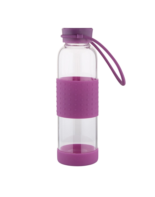 Zdjęcie: Butelka szklana w silikonowej osłonie 550 ml fioletowa ALTOMDESIGN