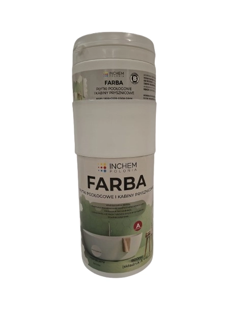 Zdjęcie: Farba Płytki podłogowe kabiny prysznicowe, popielaty, zestaw 800 ml INCHEM POLONIA