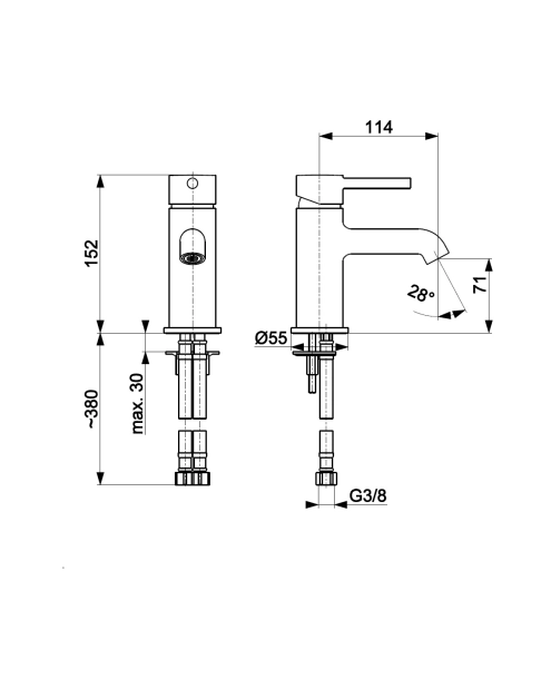 Zdjęcie: Bateria umywalkowa Moza chrom KFA