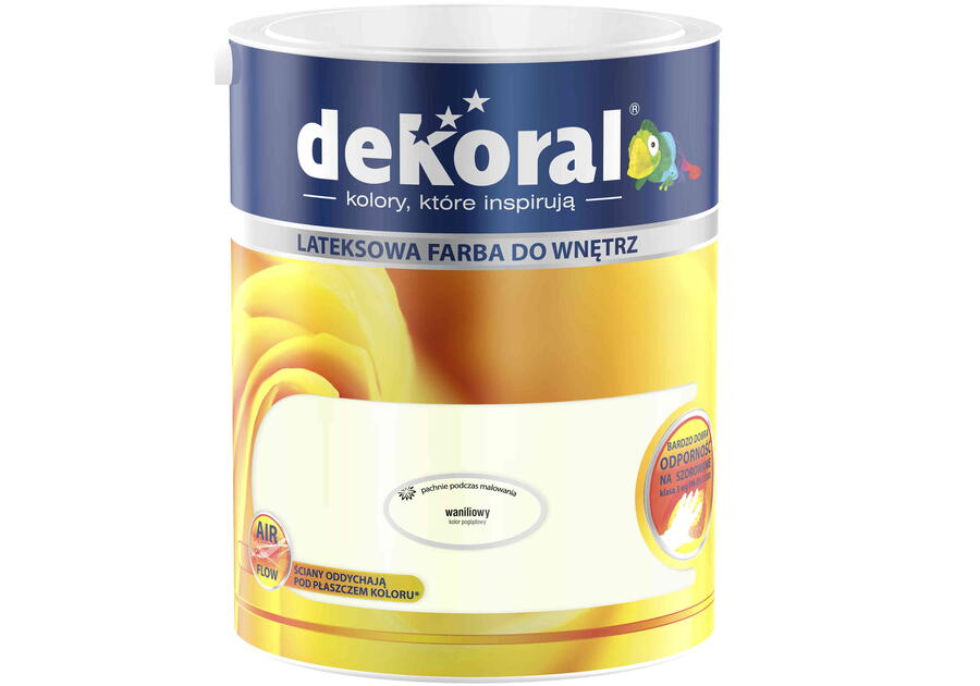 Zdjęcie: Farba wewnętrzna lateksowa Akrylit W waniliowy 5 L DEKORAL