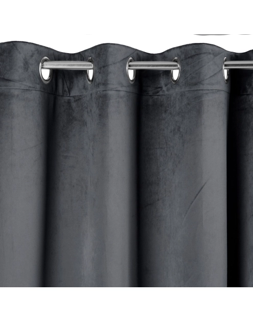 Zdjęcie: Zasłona Sarah 140x250 cm grafitowa na przelotkach EUROFIRANY