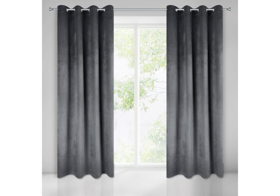 Zdjęcie: Zasłona Sarah 140x250 cm grafitowa na przelotkach EUROFIRANY