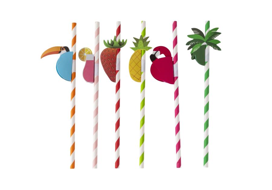 Zdjęcie: Komplet 6 słomek papierowych 19,5 cm mix dekoracji ALTOM DESIGN