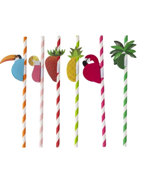 Zdjęcie: Komplet 6 słomek papierowych 19,5 cm mix dekoracji ALTOM DESIGN