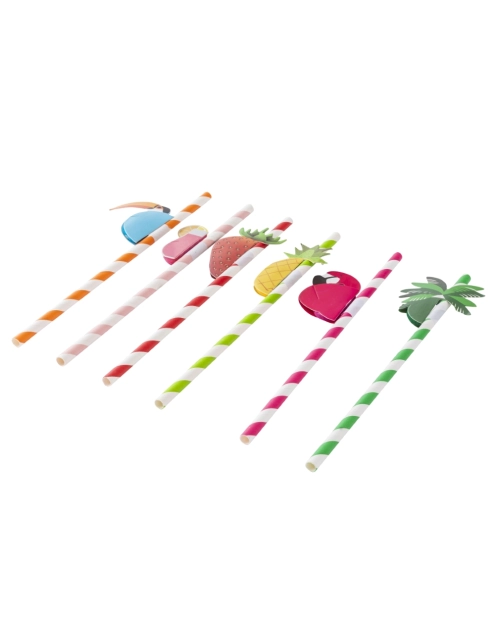 Zdjęcie: Komplet 6 słomek papierowych 19,5 cm mix dekoracji ALTOM DESIGN