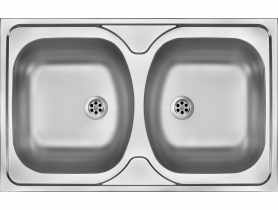 Zlewozmywak Tango satyna 2K B/O 800x500x140, 2" + osprzęt DEANTE