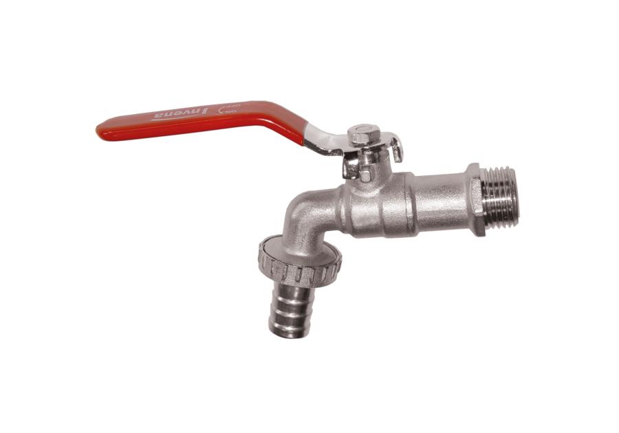 Zdjęcie: Kran czerpalny kulowy z końcówką do węża VERT 3/4" x 1" INVENA