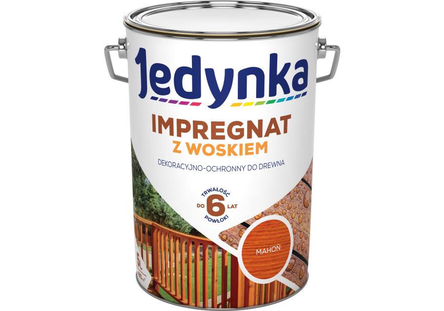 Zdjęcie: Impregnat do drewna z woskiem mahoń 5 L JEDYNKA