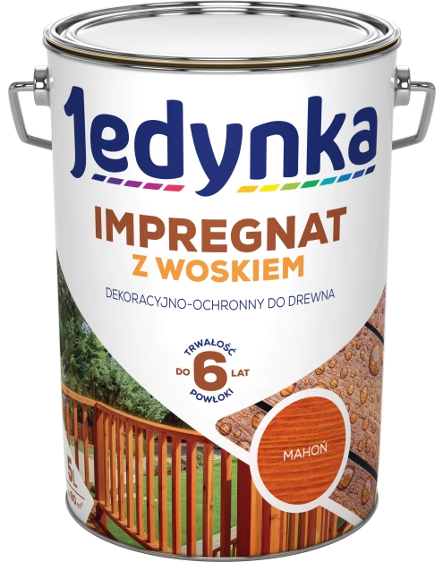 Zdjęcie: Impregnat do drewna z woskiem mahoń 5 L JEDYNKA