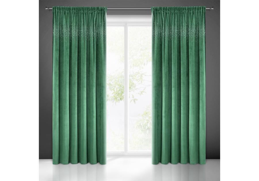 Zdjęcie: Zasłona gotowa Aurora na taśmie 140x270 cm zielony EUROFIRANY