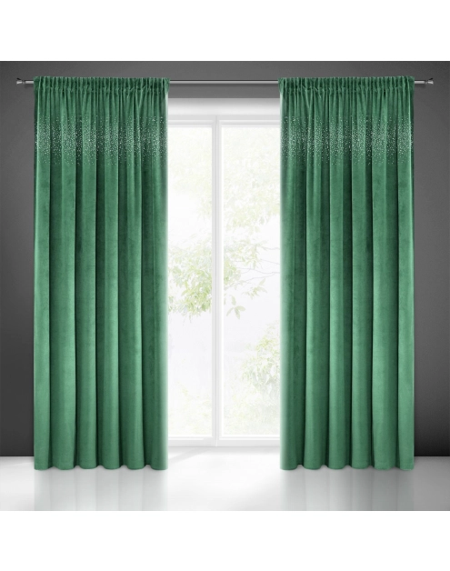 Zdjęcie: Zasłona gotowa Aurora na taśmie 140x270 cm zielony EUROFIRANY