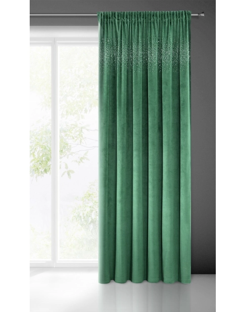 Zdjęcie: Zasłona gotowa Aurora na taśmie 140x270 cm zielony EUROFIRANY