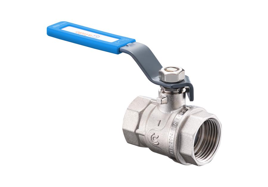 Zdjęcie: Zawór kulowy 2" w/w z niebieską rączką, pełen nikiel CALIDO
