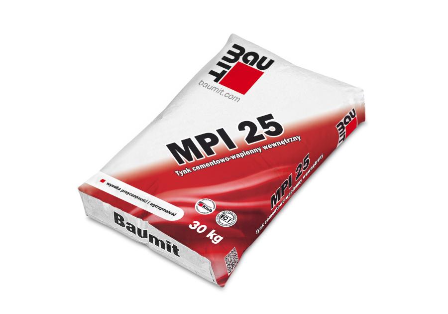 Zdjęcie: Tynk cementowo-wapienny wewnętrzny MPI 25 - 30 kg BAUMIT