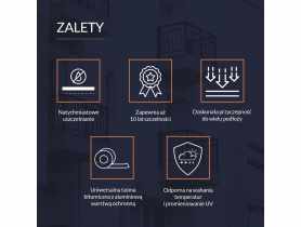 Taśma dekarska uszczelniająca wzmocniona, kolor aluminium RS TAPE 15 cm - 10 m TYTAN PROFESSIONAL