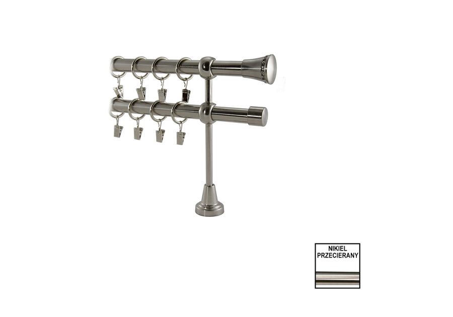 Zdjęcie: Karnisz podwójny Valentina fi 19 mm - 200 cm stella nikiel KARWEL