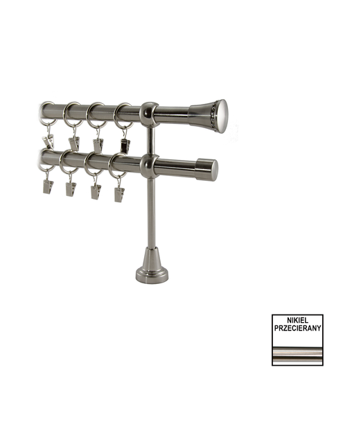 Zdjęcie: Karnisz podwójny Valentina fi 19 mm - 200 cm stella nikiel KARWEL