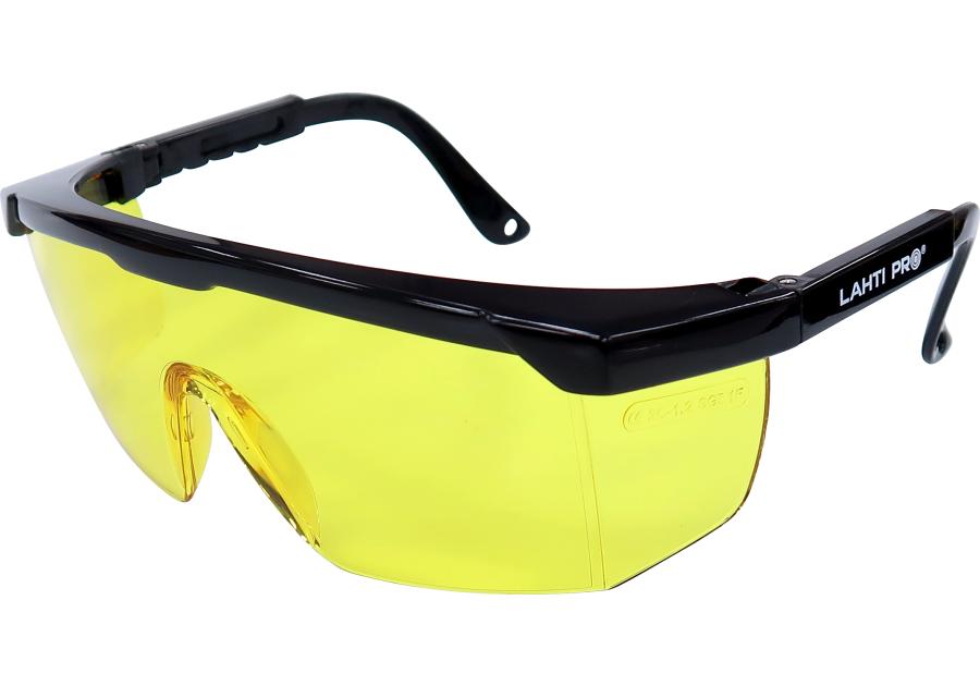 Zdjęcie: Okulary ochronne żółte regulowane, odporność mechaniczna F, CE,LAHTI PRO