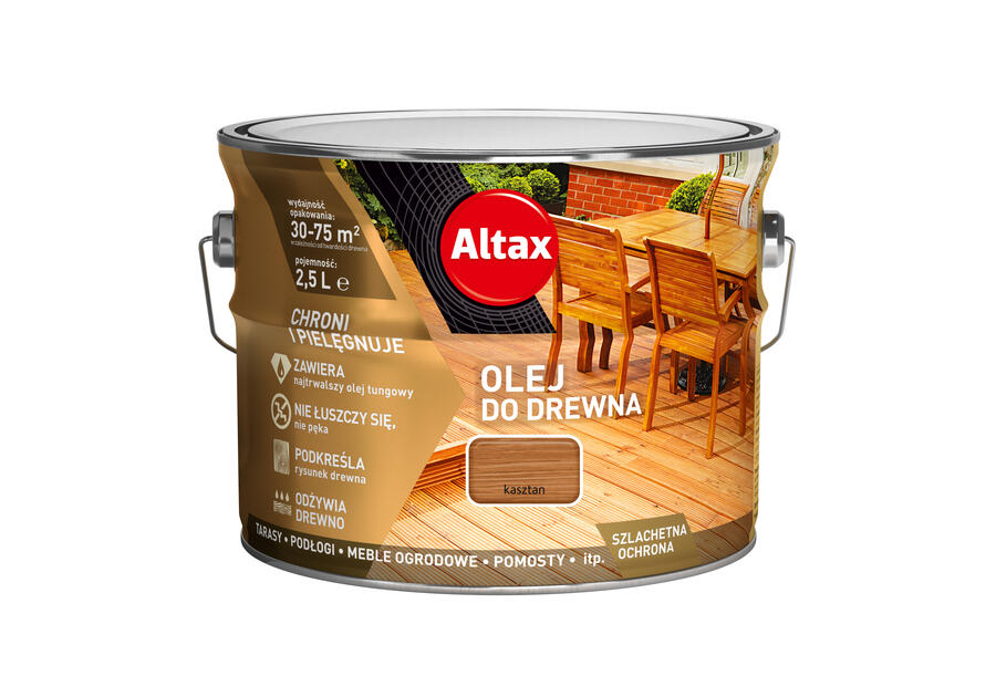 Zdjęcie: Olej do drewna 2,5 L kasztan ALTAX