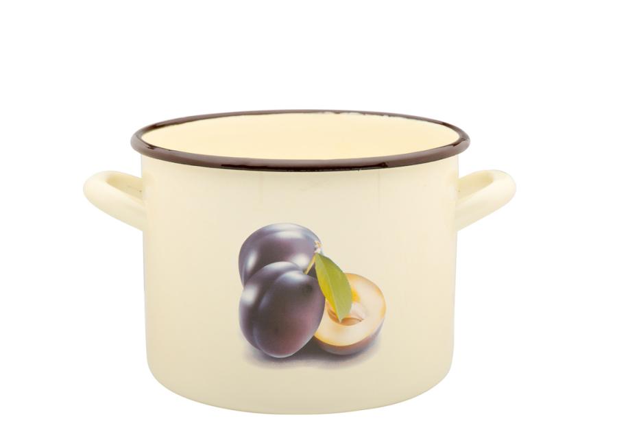 Zdjęcie: Garnek emaliowany 18 cm krem-śliwka EMALIA OLKUSZ