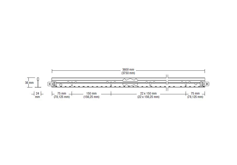 Zdjęcie: Profil główny 24x38 mm - 3,6 m GK Ventatec 226509 KCS