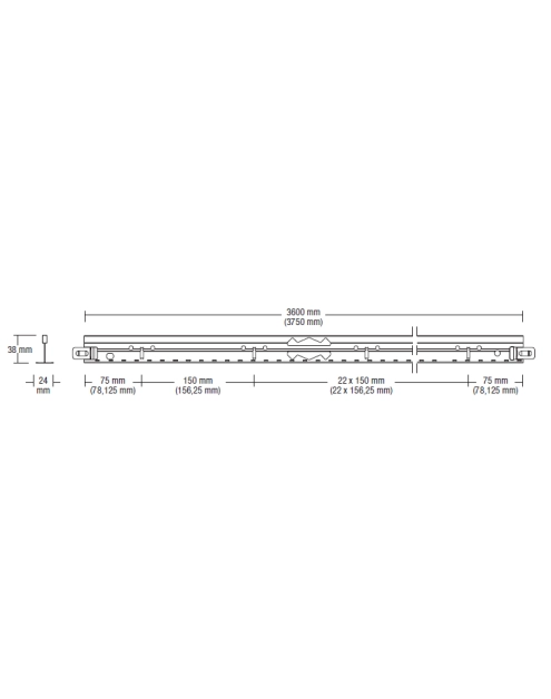 Zdjęcie: Profil główny 24x38 mm - 3,6 m GK Ventatec 226509 KCS