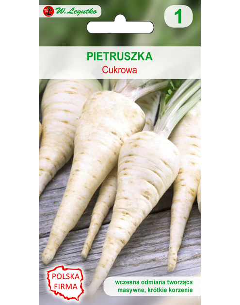 Zdjęcie: Pietruszka korzeniowa Cukrowa nasiona tradycyjne 5 g W.LEGUTKO